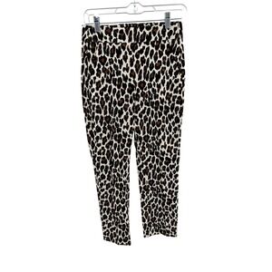 J. Crew Rimini Leopard Print Straight Leg Ankle Pants Women's Size 0